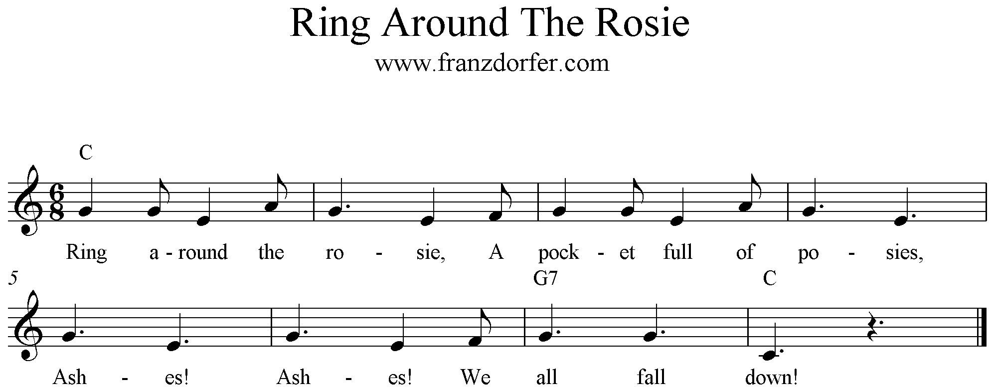 Freesheet Music Ring About The Rosie